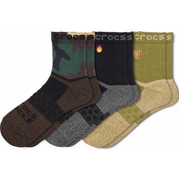 Crocs Adult Quarter Graphic 3-Pack Men's Socks Black | Australia 1650DFMN